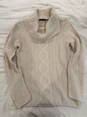 Jeanne Pierre Cable Knit Cowl Neck Sweater